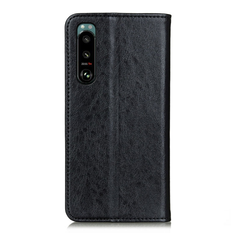 For Sony Xperia 5 III Magnetic Crazy Horse Texture Horizontal Flip Leather Case with Holder & Card Slots & Wallet(Black)