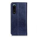 For Sony Xperia 5 III Magnetic Crazy Horse Texture Horizontal Flip Leather Case with Holder & Card Slots & Wallet(Blue)