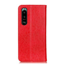 For Sony Xperia 5 III Magnetic Crazy Horse Texture Horizontal Flip Leather Case with Holder & Card Slots & Wallet(Red)