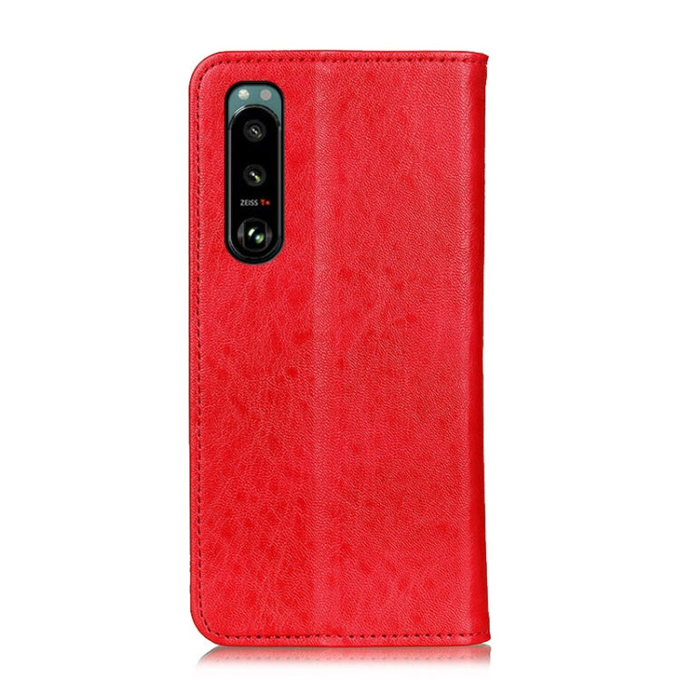 For Sony Xperia 5 III Magnetic Crazy Horse Texture Horizontal Flip Leather Case with Holder & Card Slots & Wallet(Red)