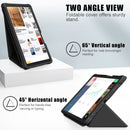 For Samsung Galaxy Tab A7 Lite 8.7 T220 / T225 Cloth Texture Multi-folding Horizontal Flip PU Leather Shockproof Case with Holder(Black)