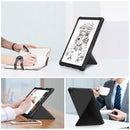 For Samsung Galaxy Tab A7 Lite 8.7 T220 / T225 Cloth Texture Multi-folding Horizontal Flip PU Leather Shockproof Case with Holder(Black)