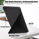 For Samsung Galaxy Tab A7 Lite 8.7 T220 / T225 Cloth Texture Multi-folding Horizontal Flip PU Leather Shockproof Case with Holder(Black)
