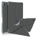 For Samsung Galaxy Tab A7 Lite 8.7 T220 / T225 Cloth Texture Multi-folding Horizontal Flip PU Leather Shockproof Case with Holder(Grey)