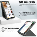 For Samsung Galaxy Tab A7 Lite 8.7 T220 / T225 Cloth Texture Multi-folding Horizontal Flip PU Leather Shockproof Case with Holder(Grey)