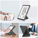 For Samsung Galaxy Tab A7 Lite 8.7 T220 / T225 Cloth Texture Multi-folding Horizontal Flip PU Leather Shockproof Case with Holder(Grey)