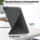 For Samsung Galaxy Tab A7 Lite 8.7 T220 / T225 Cloth Texture Multi-folding Horizontal Flip PU Leather Shockproof Case with Holder(Grey)