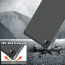 For Samsung Galaxy Tab A7 Lite 8.7 T220 / T225 Cloth Texture Multi-folding Horizontal Flip PU Leather Shockproof Case with Holder(Grey)