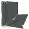 For Samsung Galaxy Tab A7 Lite 8.7 T220 / T225 Cloth Texture Multi-folding Horizontal Flip PU Leather Shockproof Case with Holder(Grey)