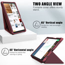 For Samsung Galaxy Tab A7 Lite 8.7 T220 / T225 Cloth Texture Multi-folding Horizontal Flip PU Leather Shockproof Case with Holder(Wine Red)