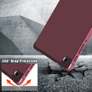 For Samsung Galaxy Tab A7 Lite 8.7 T220 / T225 Cloth Texture Multi-folding Horizontal Flip PU Leather Shockproof Case with Holder(Wine Red)
