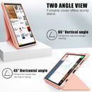 For Samsung Galaxy Tab A7 Lite 8.7 T220 / T225 Cloth Texture Multi-folding Horizontal Flip PU Leather Shockproof Case with Holder(Rose Gold)