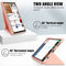 For Samsung Galaxy Tab A7 Lite 8.7 T220 / T225 Cloth Texture Multi-folding Horizontal Flip PU Leather Shockproof Case with Holder(Rose Gold)