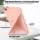 For Samsung Galaxy Tab A7 Lite 8.7 T220 / T225 Cloth Texture Multi-folding Horizontal Flip PU Leather Shockproof Case with Holder(Rose Gold)