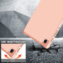 For Samsung Galaxy Tab A7 Lite 8.7 T220 / T225 Cloth Texture Multi-folding Horizontal Flip PU Leather Shockproof Case with Holder(Rose Gold)