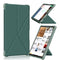 For Samsung Galaxy Tab A7 Lite 8.7 T220 / T225 Cloth Texture Multi-folding Horizontal Flip PU Leather Shockproof Case with Holder(Dark Green)