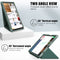 For Samsung Galaxy Tab A7 Lite 8.7 T220 / T225 Cloth Texture Multi-folding Horizontal Flip PU Leather Shockproof Case with Holder(Dark Green)