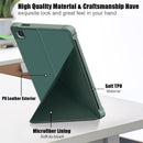 For Samsung Galaxy Tab A7 Lite 8.7 T220 / T225 Cloth Texture Multi-folding Horizontal Flip PU Leather Shockproof Case with Holder(Dark Green)