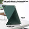 For Samsung Galaxy Tab A7 Lite 8.7 T220 / T225 Cloth Texture Multi-folding Horizontal Flip PU Leather Shockproof Case with Holder(Dark Green)