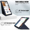 For Samsung Galaxy Tab A7 Lite 8.7 T220 / T225 Cloth Texture Multi-folding Horizontal Flip PU Leather Shockproof Case with Holder(Dark Blue)