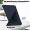 For Samsung Galaxy Tab A7 Lite 8.7 T220 / T225 Cloth Texture Multi-folding Horizontal Flip PU Leather Shockproof Case with Holder(Dark Blue)