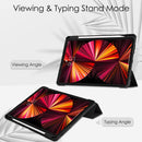 Three-folding Acrylic TPU + PU Leather Horizontal Flip Tablet Case with Holder & Pen Slot & Sleep / Wake-up Function For iPad Pro 11 (2021/2020/2018)(Black)