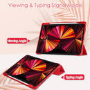Three-folding Acrylic TPU + PU Leather Horizontal Flip Tablet Case with Holder & Pen Slot & Sleep / Wake-up Function For iPad Pro 11 (2021/2020/2018)(Red)