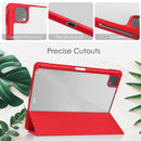 Three-folding Acrylic TPU + PU Leather Horizontal Flip Tablet Case with Holder & Pen Slot & Sleep / Wake-up Function For iPad Pro 11 (2021/2020/2018)(Red)
