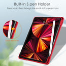 Three-folding Acrylic TPU + PU Leather Horizontal Flip Tablet Case with Holder & Pen Slot & Sleep / Wake-up Function For iPad Pro 11 (2021/2020/2018)(Red)