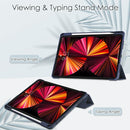 Three-folding Acrylic TPU + PU Leather Horizontal Flip Tablet Case with Holder & Pen Slot & Sleep / Wake-up Function For iPad Pro 11 (2021/2020/2018)(Blue)