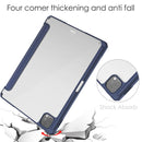 Three-folding Acrylic TPU + PU Leather Horizontal Flip Tablet Case with Holder & Pen Slot & Sleep / Wake-up Function For iPad Pro 11 (2021/2020/2018)(Blue)