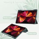 Three-folding Acrylic TPU + PU Leather Horizontal Flip Tablet Case with Holder & Pen Slot & Sleep / Wake-up Function For iPad Pro 11 (2021/2020/2018)(Deep Green)