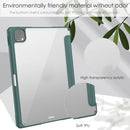 Three-folding Acrylic TPU + PU Leather Horizontal Flip Tablet Case with Holder & Pen Slot & Sleep / Wake-up Function For iPad Pro 11 (2021/2020/2018)(Deep Green)