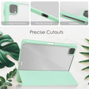 Three-folding Acrylic TPU + PU Leather Horizontal Flip Tablet Case with Holder & Pen Slot & Sleep / Wake-up Function For iPad Pro 11 (2021/2020/2018)(Mint Green)