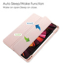 Three-folding Acrylic TPU + PU Leather Horizontal Flip Tablet Case with Holder & Pen Slot & Sleep / Wake-up Function For iPad Pro 11 (2021/2020/2018)(Rose Gold)
