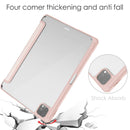 Three-folding Acrylic TPU + PU Leather Horizontal Flip Tablet Case with Holder & Pen Slot & Sleep / Wake-up Function For iPad Pro 11 (2021/2020/2018)(Rose Gold)