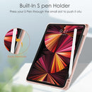 Three-folding Acrylic TPU + PU Leather Horizontal Flip Tablet Case with Holder & Pen Slot & Sleep / Wake-up Function For iPad Pro 11 (2021/2020/2018)(Rose Gold)