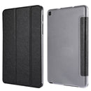 Silk Texture Three-fold Horizontal Flip Leather Case with Holder For Samsung Galaxy Tab A7 Lite 8.7 T220 / T225(Black)