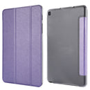 Silk Texture Three-fold Horizontal Flip Leather Case with Holder For Samsung Galaxy Tab A7 Lite 8.7 T220 / T225(Purple)