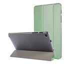 Silk Texture Three-fold Horizontal Flip Leather Case with Holder For Samsung Galaxy Tab A7 Lite 8.7 T220 / T225(Green)