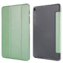 Silk Texture Three-fold Horizontal Flip Leather Case with Holder For Samsung Galaxy Tab A7 Lite 8.7 T220 / T225(Green)