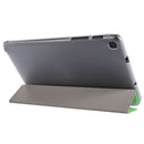 Silk Texture Three-fold Horizontal Flip Leather Case with Holder For Samsung Galaxy Tab A7 Lite 8.7 T220 / T225(Green)