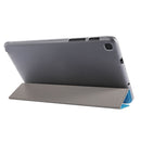 Silk Texture Three-fold Horizontal Flip Leather Case with Holder For Samsung Galaxy Tab A7 Lite 8.7 T220 / T225(Sky Blue)