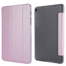 Silk Texture Three-fold Horizontal Flip Leather Case with Holder For Samsung Galaxy Tab A7 Lite 8.7 T220 / T225(Pink)