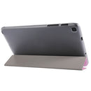 Silk Texture Three-fold Horizontal Flip Leather Case with Holder For Samsung Galaxy Tab A7 Lite 8.7 T220 / T225(Pink)