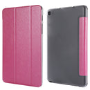 Silk Texture Three-fold Horizontal Flip Leather Case with Holder For Samsung Galaxy Tab A7 Lite 8.7 T220 / T225(Rose Red)