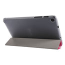Silk Texture Three-fold Horizontal Flip Leather Case with Holder For Samsung Galaxy Tab A7 Lite 8.7 T220 / T225(Rose Red)