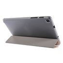 Silk Texture Three-fold Horizontal Flip Leather Case with Holder For Samsung Galaxy Tab A7 Lite 8.7 T220 / T225(Gold)