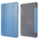 Silk Texture Three-fold Horizontal Flip Leather Case with Holder For Samsung Galaxy Tab A7 Lite 8.7 T220 / T225(Blue)