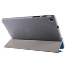 Silk Texture Three-fold Horizontal Flip Leather Case with Holder For Samsung Galaxy Tab A7 Lite 8.7 T220 / T225(Blue)